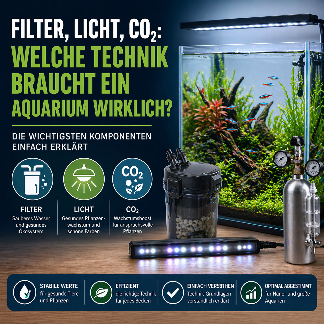 Filter, Licht, CO₂: Welche Technik braucht ein Aquarium wirklich?