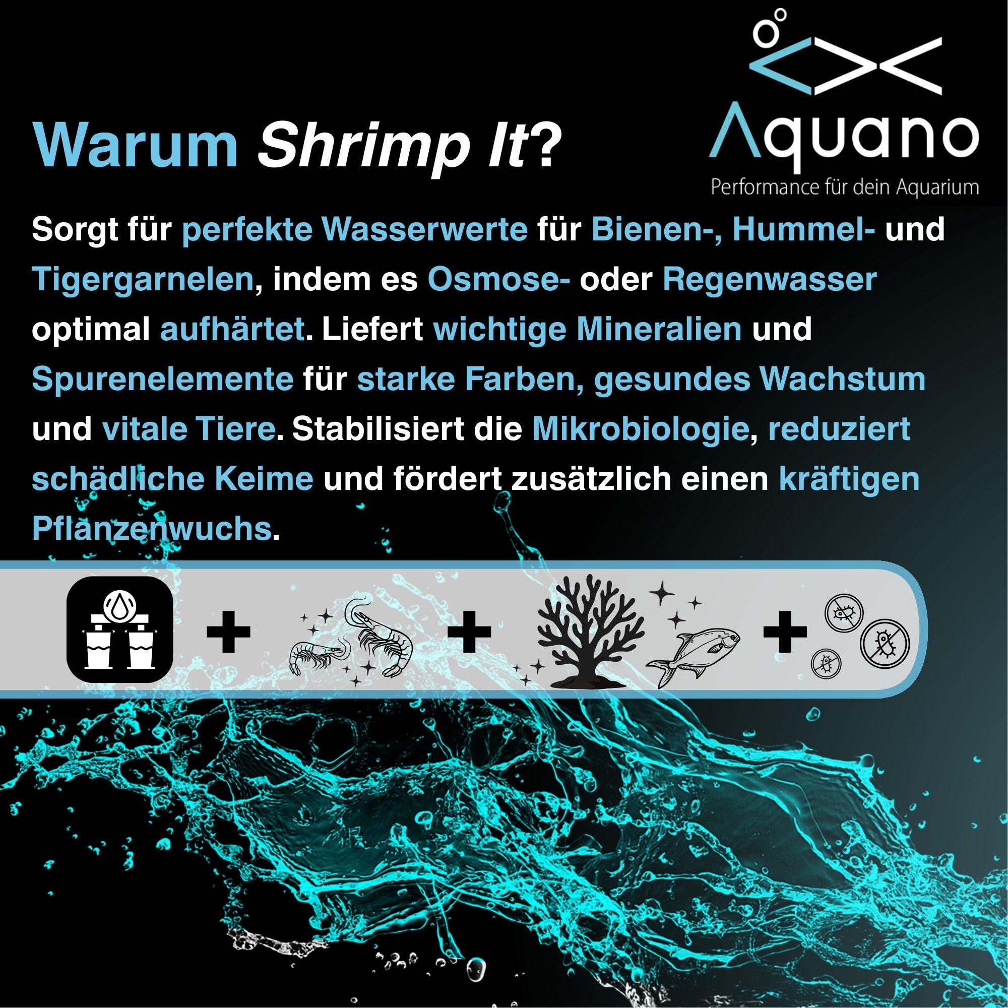 Shrimp it – Mineral GH+  Aufhärtesalz für Garnelen - Aquano - Performance für dein Aquarium