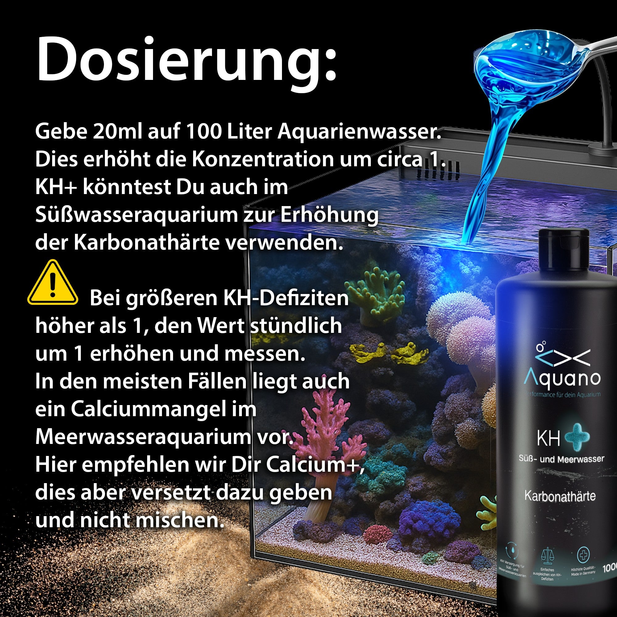 KH Plus 1000ml – Hydrogenkarbonat zur Anhebung der Karbonathärte - Aquano - Performance für dein Aquarium