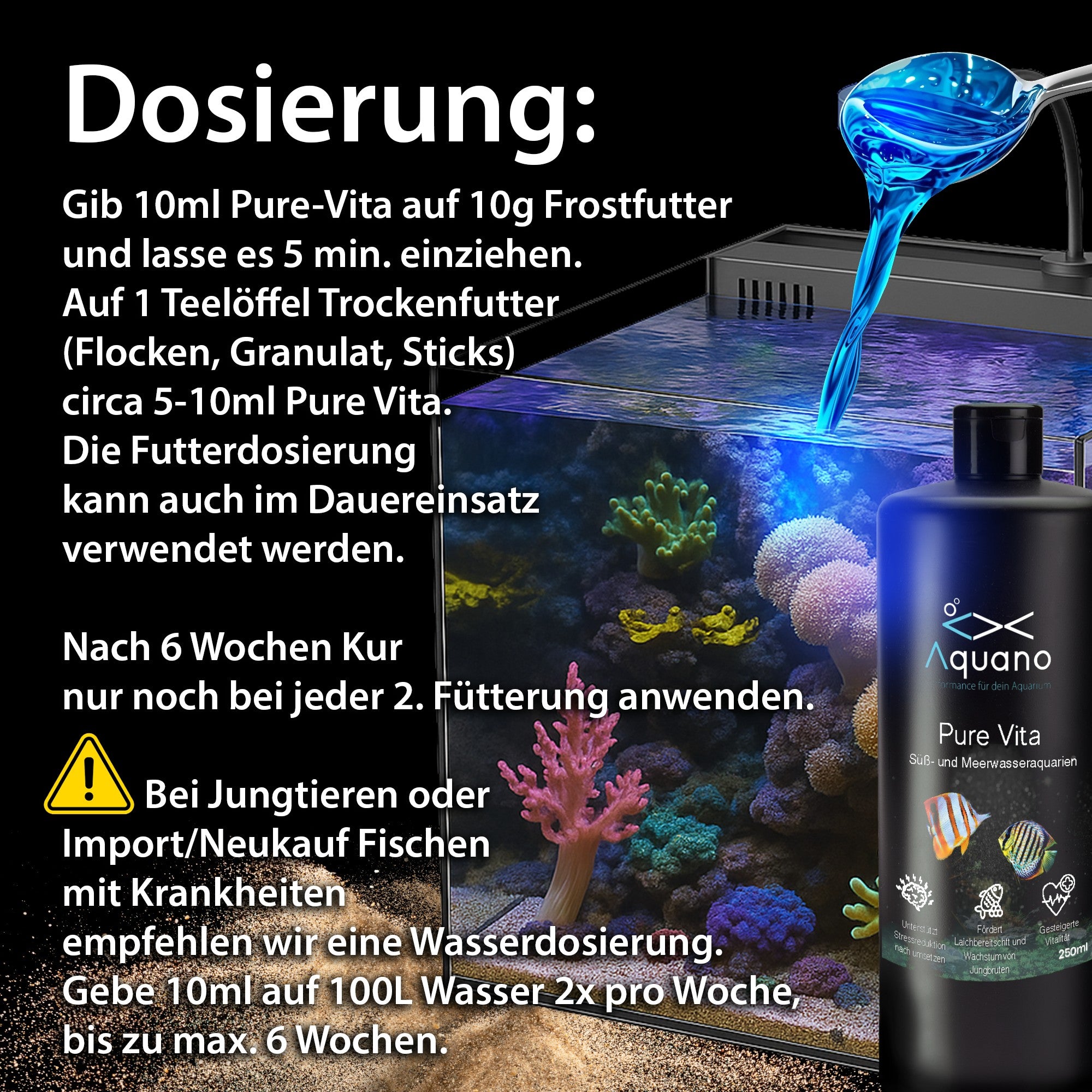 AQUANO Pure Vita 250ml – Aufbaupräparat für Zierfische - Aquano - Performance für dein Aquarium
