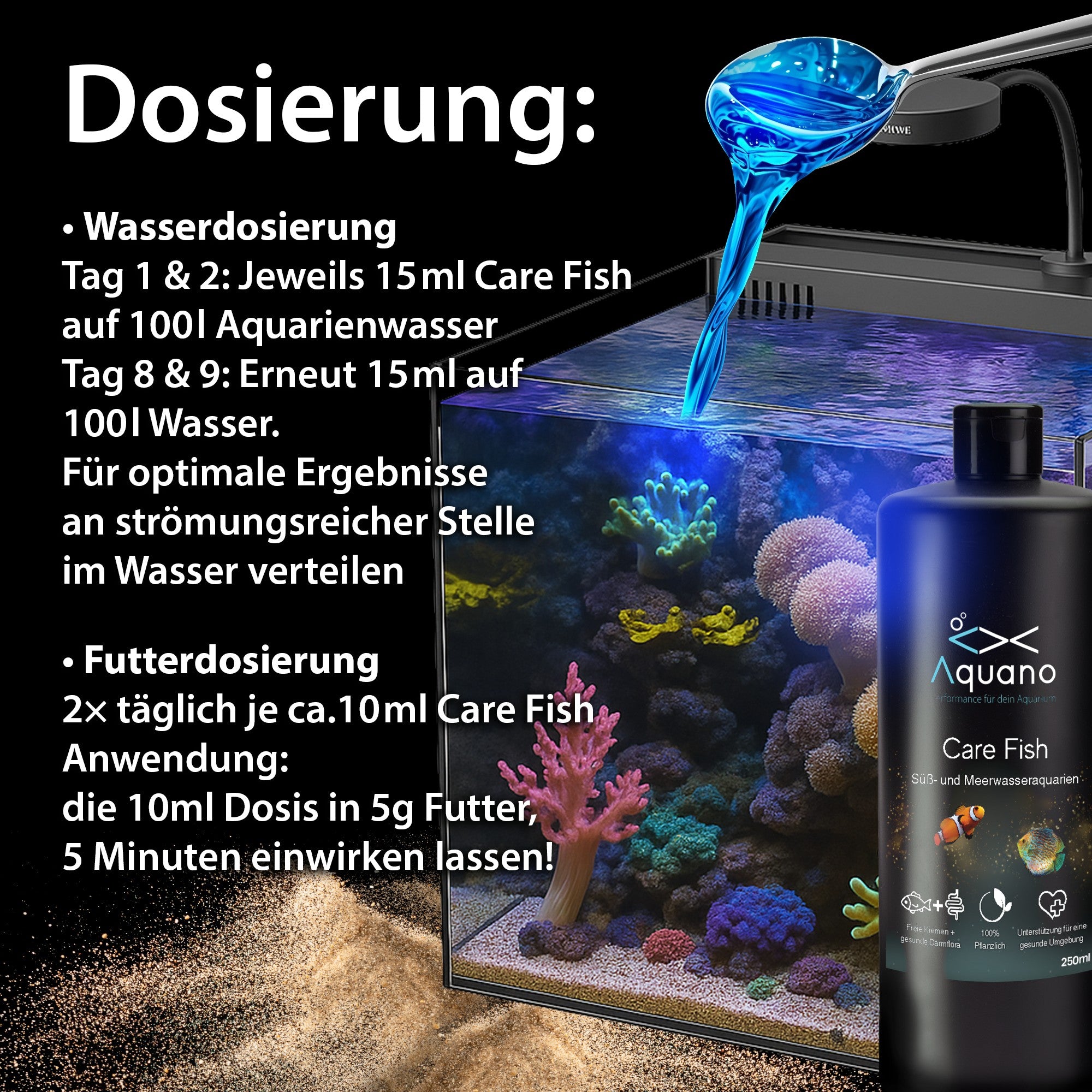 AQUANO Care Fish 250ml – Pflegepräparat für Zierfische - Aquano - Performance für dein Aquarium