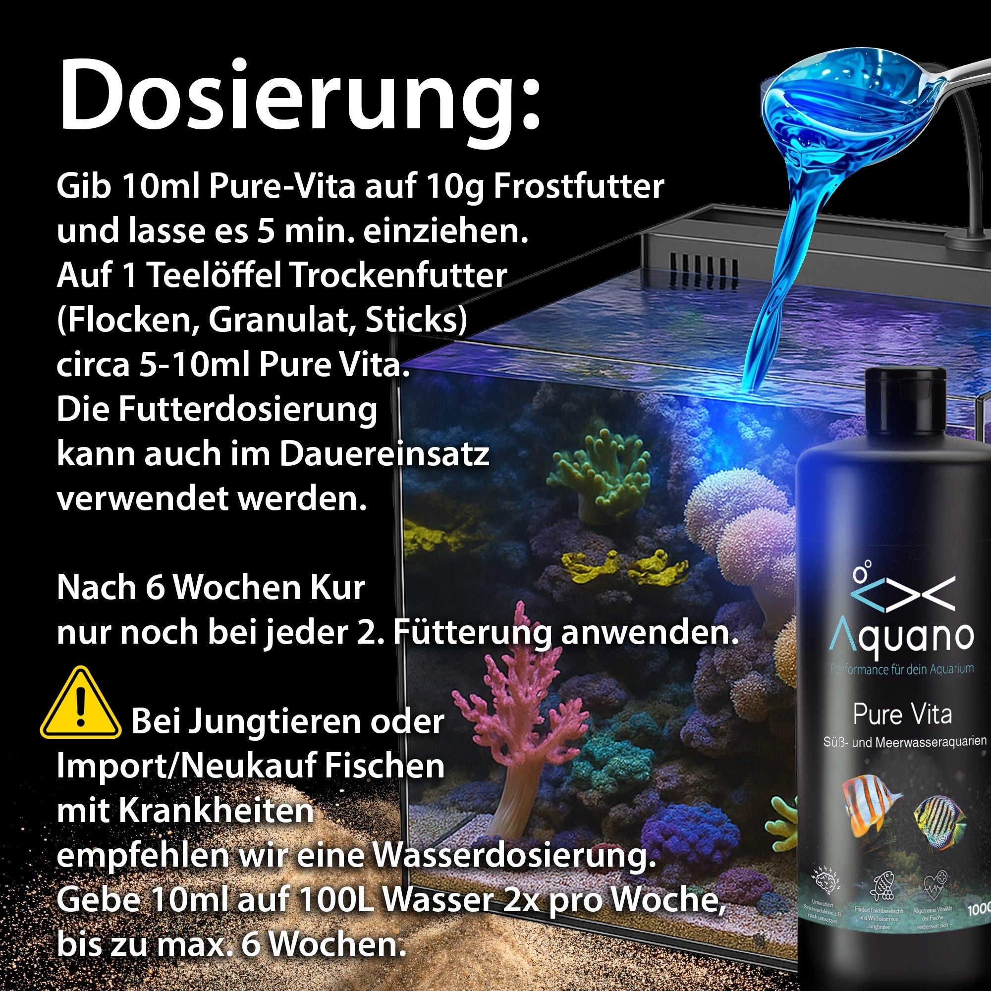 AQUANO Pure Vita 1000ml – Aufbaupräparat für Zierfische - Aquano - Performance für dein Aquarium