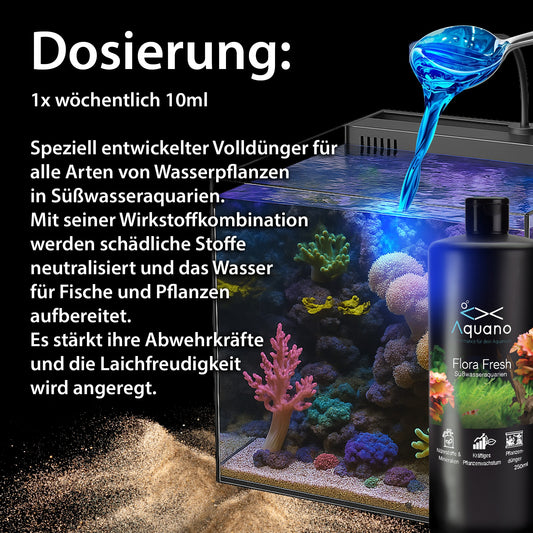 Flora Fresh 250ml – Pflanzendünger & Wasseraufbereiter Süßwasser - Aquano - Performance für dein Aquarium