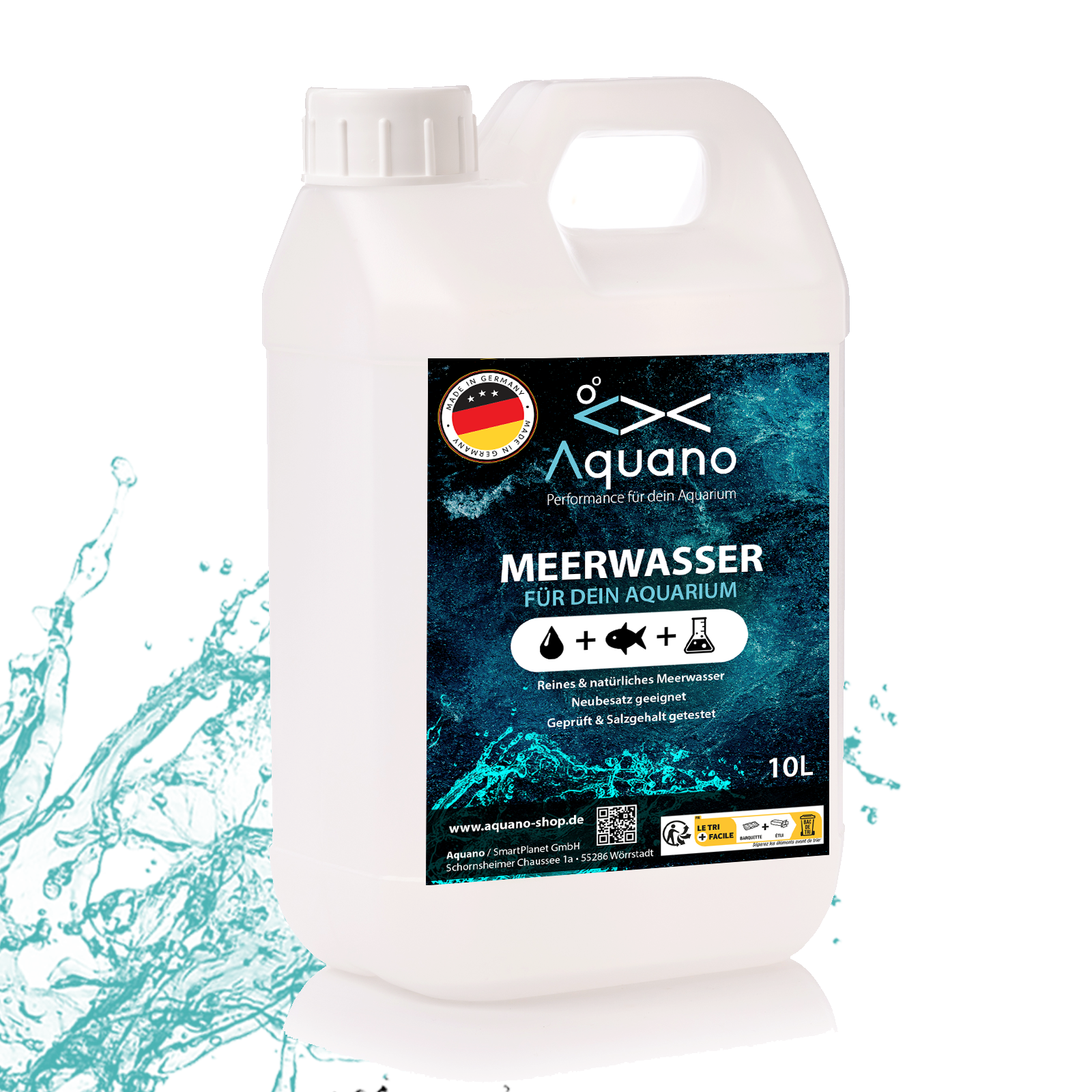 Premium-Meerwasser – 10L Laborgeprüft - Aquano - Performance für dein Aquarium