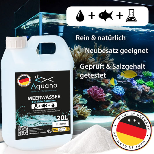 Premium Meerwasser 20L - Laborgeprüft - Aquano - Performance für dein Aquarium