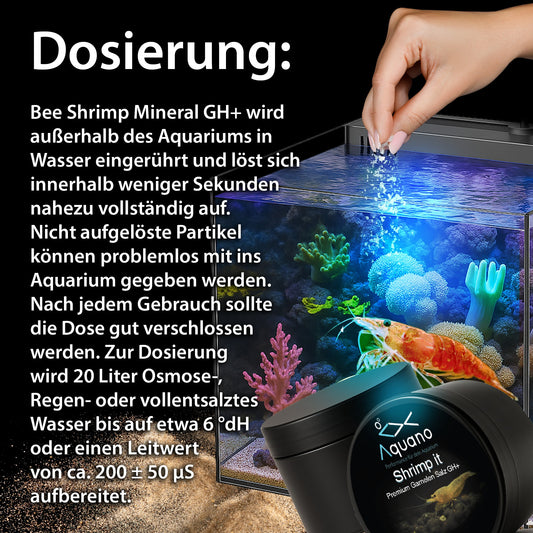 Shrimp it – Mineral GH+  Aufhärtesalz für Garnelen - Aquano - Performance für dein Aquarium
