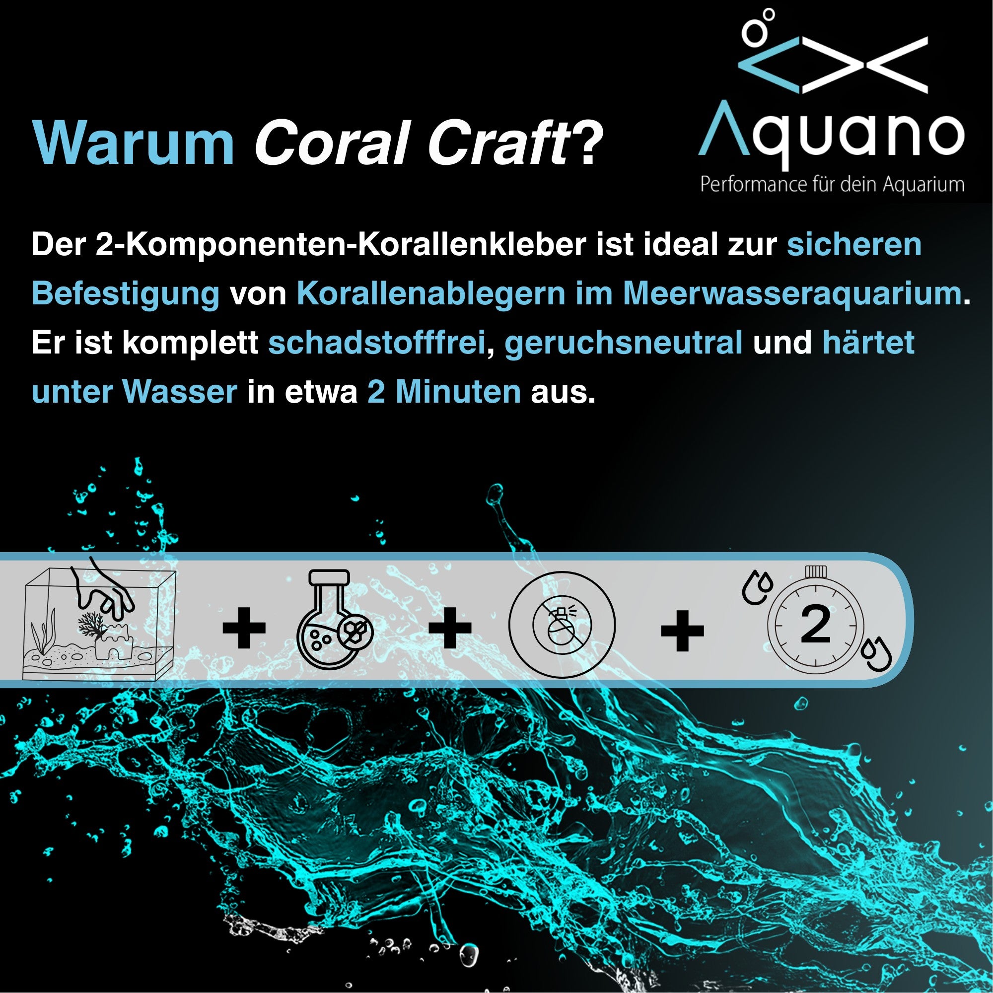 Coral Craft 2K – Premium 2-Komponenten Kleber für Meerwasseraquarien - Aquano - Performance für dein Aquarium