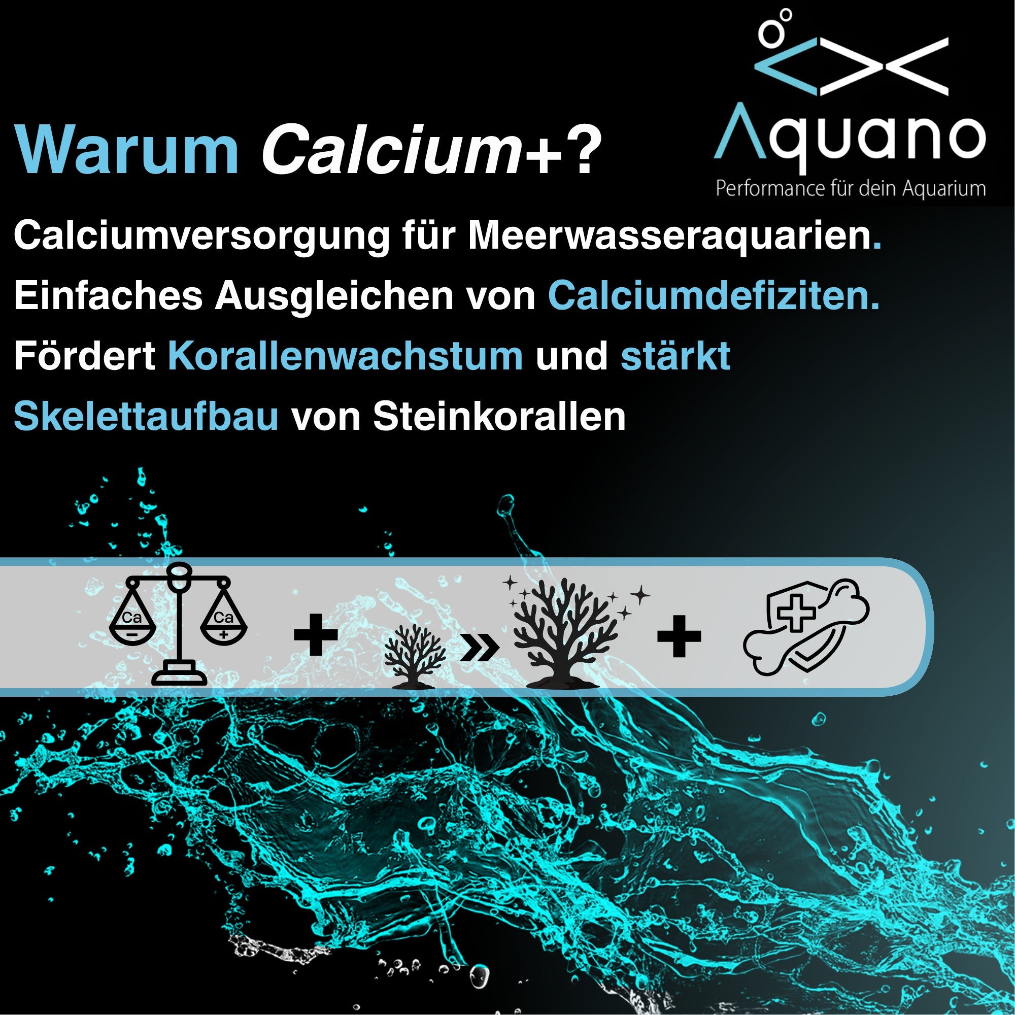 Calcium Plus 1000ml –  Calcium Fluid für Meerwasseraquarien - Aquano - Performance für dein Aquarium